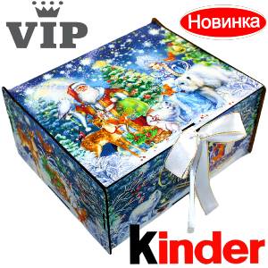 Сладкий подарок на Новый Год в картонной упаковке весом 1200 грамм по цене 2223 руб в Чехове