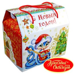 Детский новогодний подарок в картонной упаковке весом 950 грамм по цене 1108 руб в Чехове